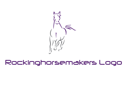 line art running horse logo