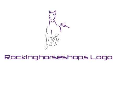 line art running horse logo