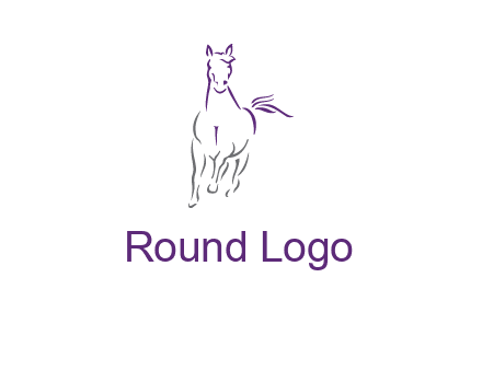 line art running horse logo