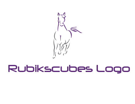 line art running horse logo