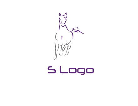 line art running horse logo