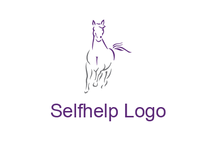 line art running horse logo