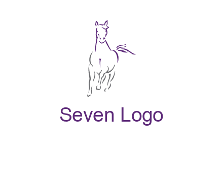 line art running horse logo