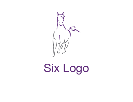 line art running horse logo