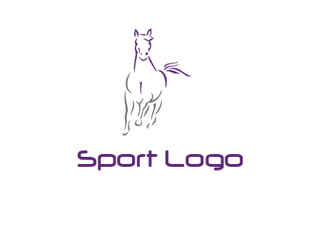 line art running horse logo