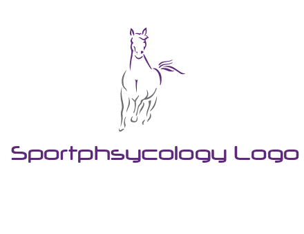 line art running horse logo