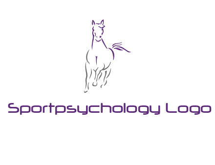 line art running horse logo