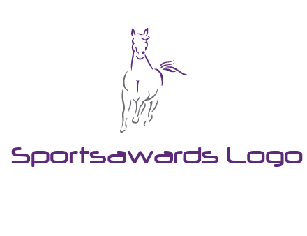 line art running horse logo