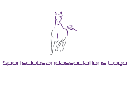 line art running horse logo