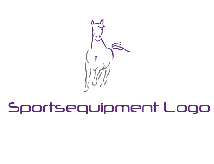 line art running horse logo