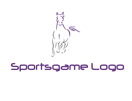 line art running horse logo