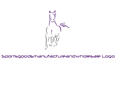 line art running horse logo