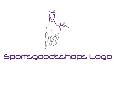 line art running horse logo