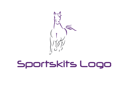 line art running horse logo