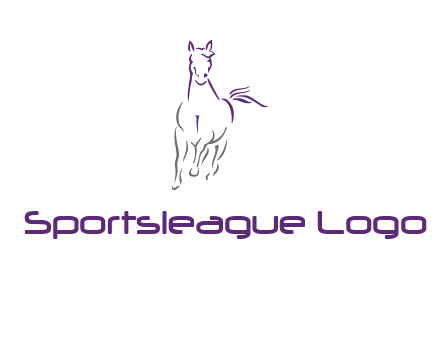 line art running horse logo