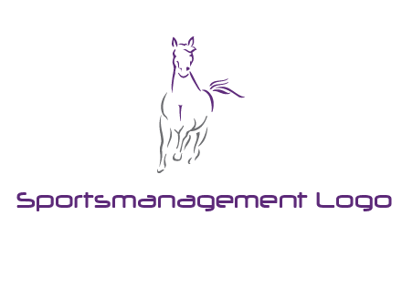 line art running horse logo