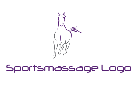 line art running horse logo