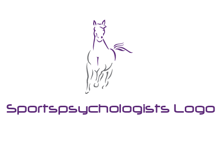 line art running horse logo