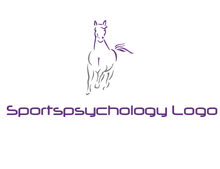 line art running horse logo