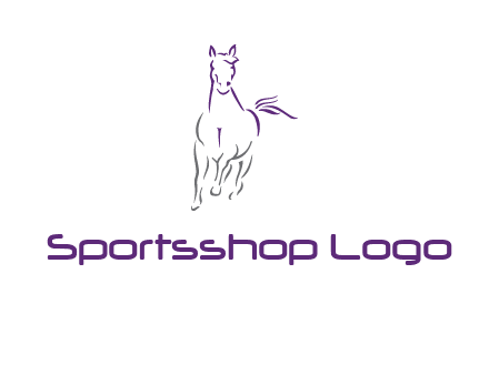line art running horse logo