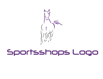 line art running horse logo