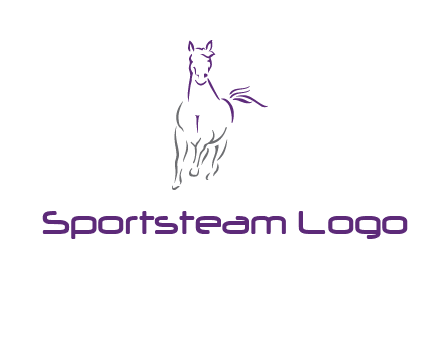 line art running horse logo