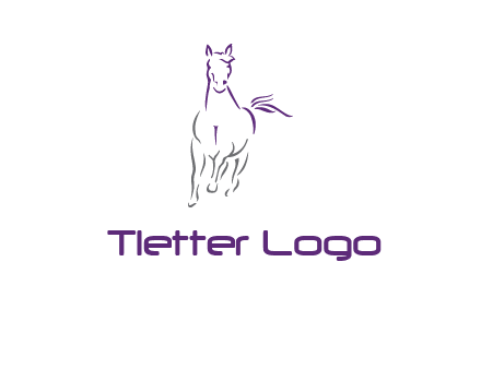 line art running horse logo