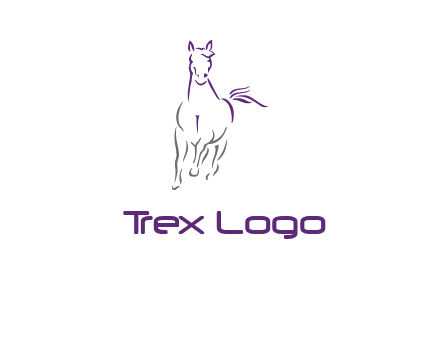 line art running horse logo