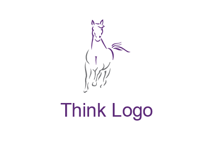 line art running horse logo