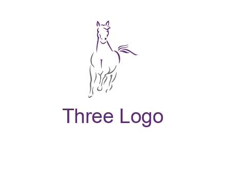 line art running horse logo