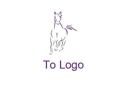 line art running horse logo