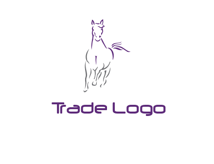 line art running horse logo