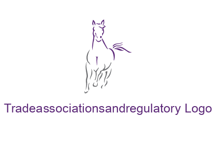 line art running horse logo