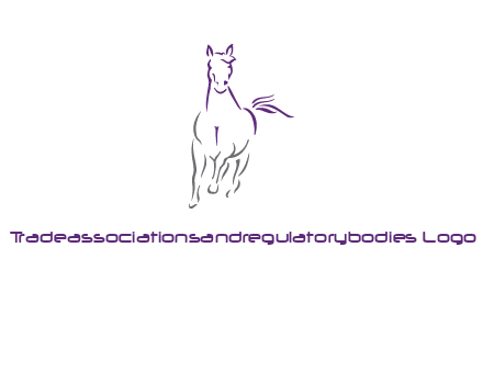 line art running horse logo