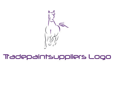line art running horse logo