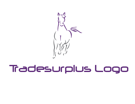 line art running horse logo