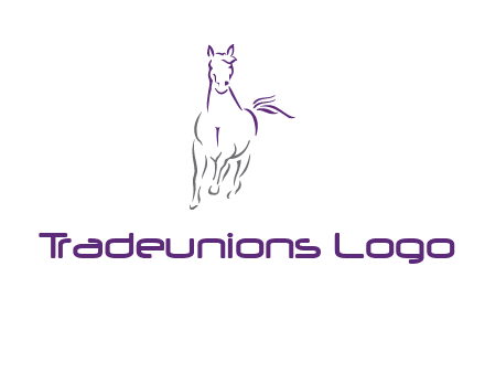 line art running horse logo