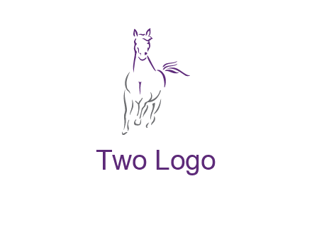 line art running horse logo