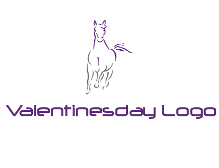 line art running horse logo