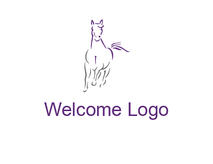 line art running horse logo