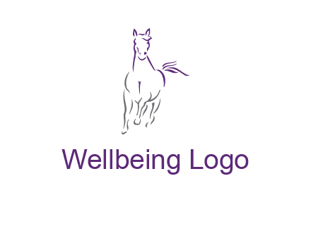 line art running horse logo