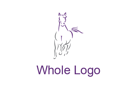 line art running horse logo