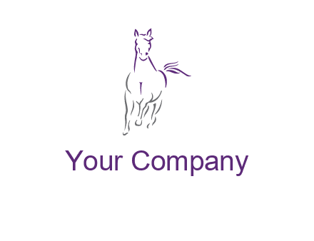 line art running horse logo