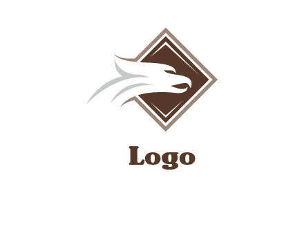 eagle face in rhombus logo