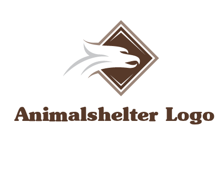 eagle face in rhombus logo