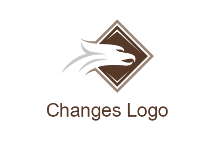 eagle face in rhombus logo