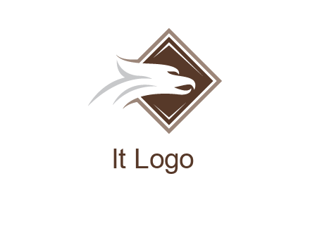 eagle face in rhombus logo