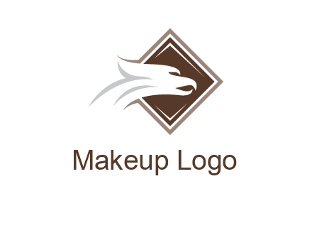eagle face in rhombus logo