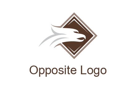 eagle face in rhombus logo