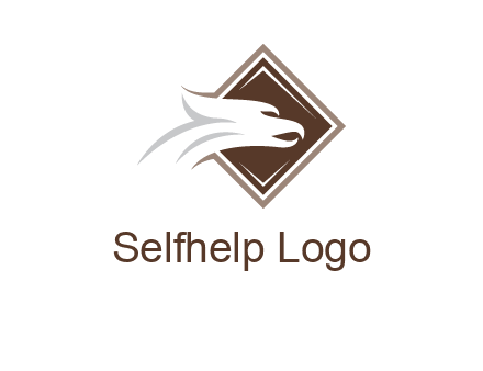 eagle face in rhombus logo